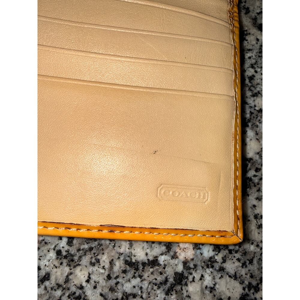 Coach Signature Canvas Long Wallet with Yellow Stripe - Picture 8 of 9